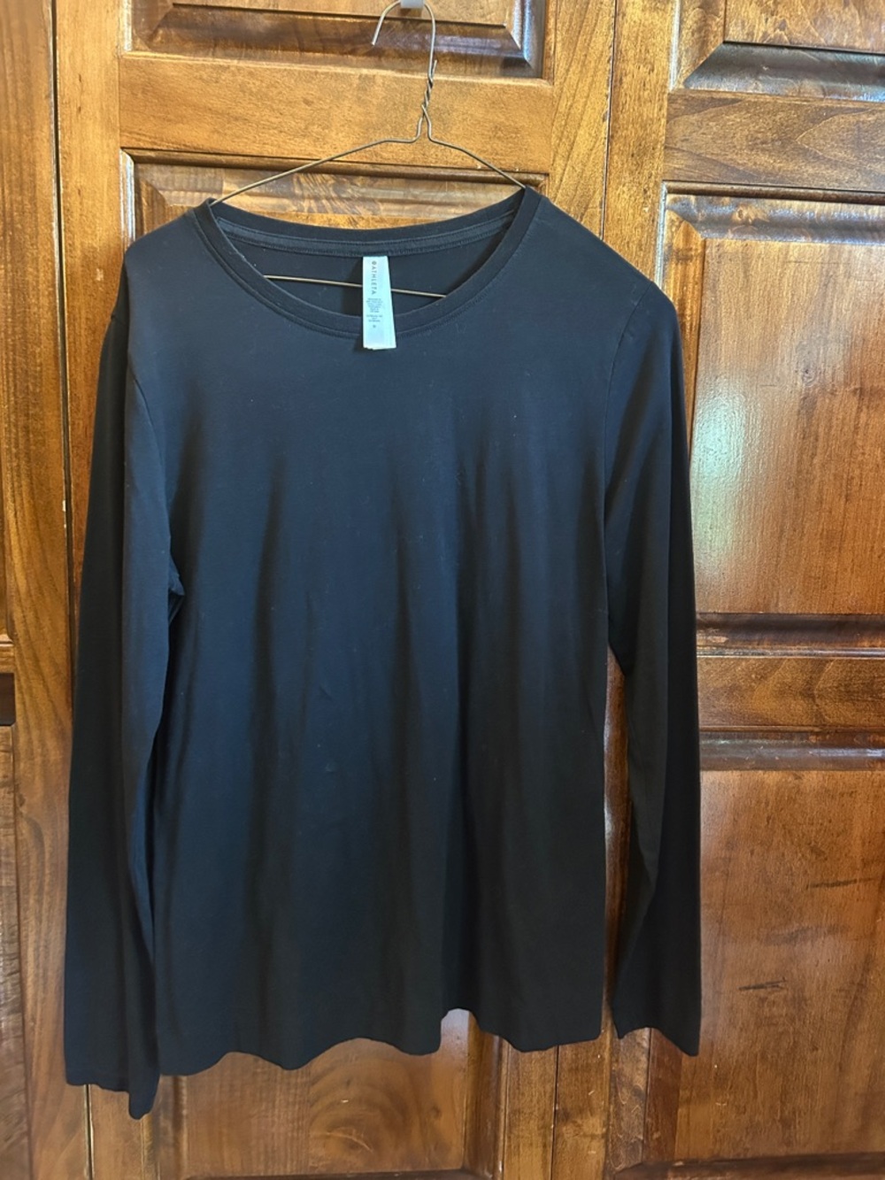 Athleta Black Crew Neck Long Sleeve Top